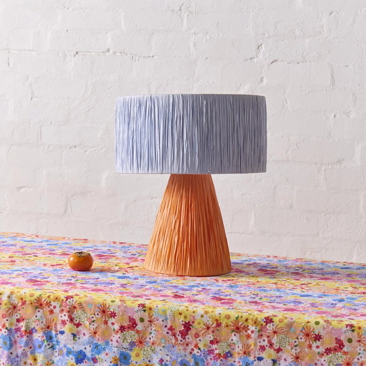 Raffia Lamp ~ Lilac and Tangarine
