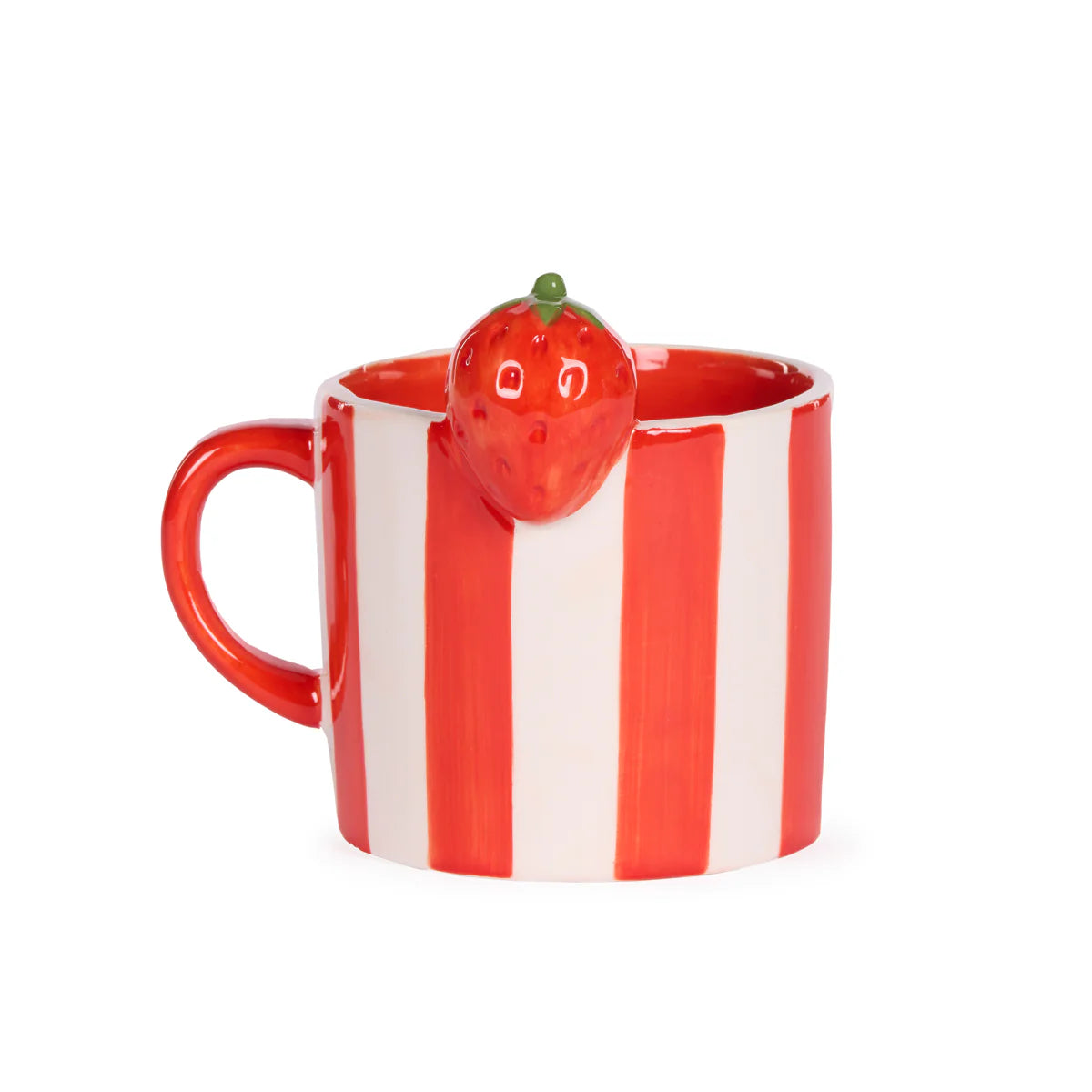 Red Stripe Strawberry Mug