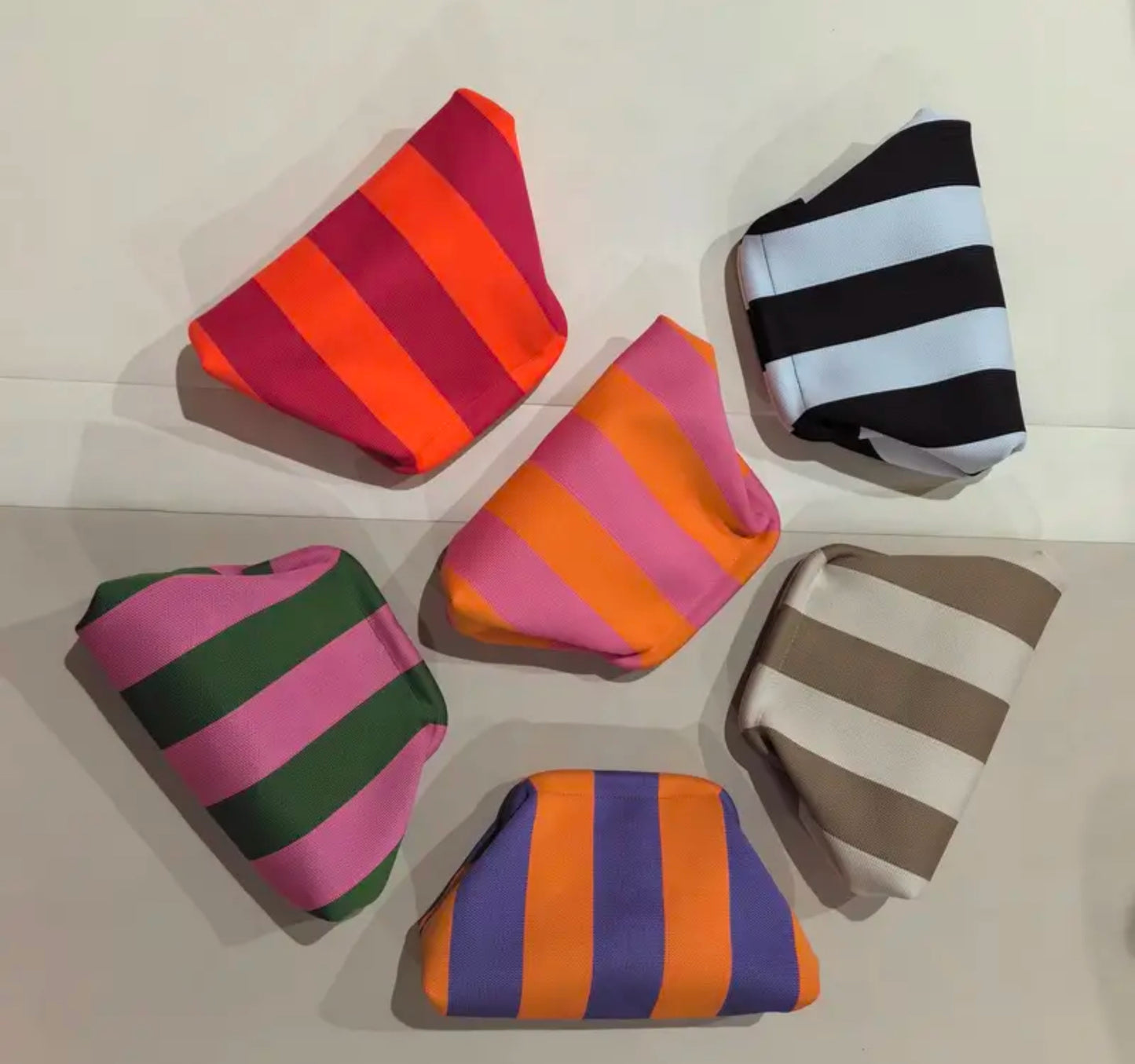 Clutch~ Striped Makeup Bag