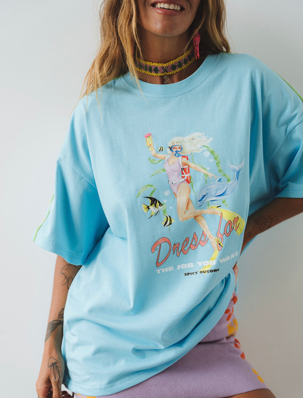 Dress for the Job you want Tee ~ BLUE