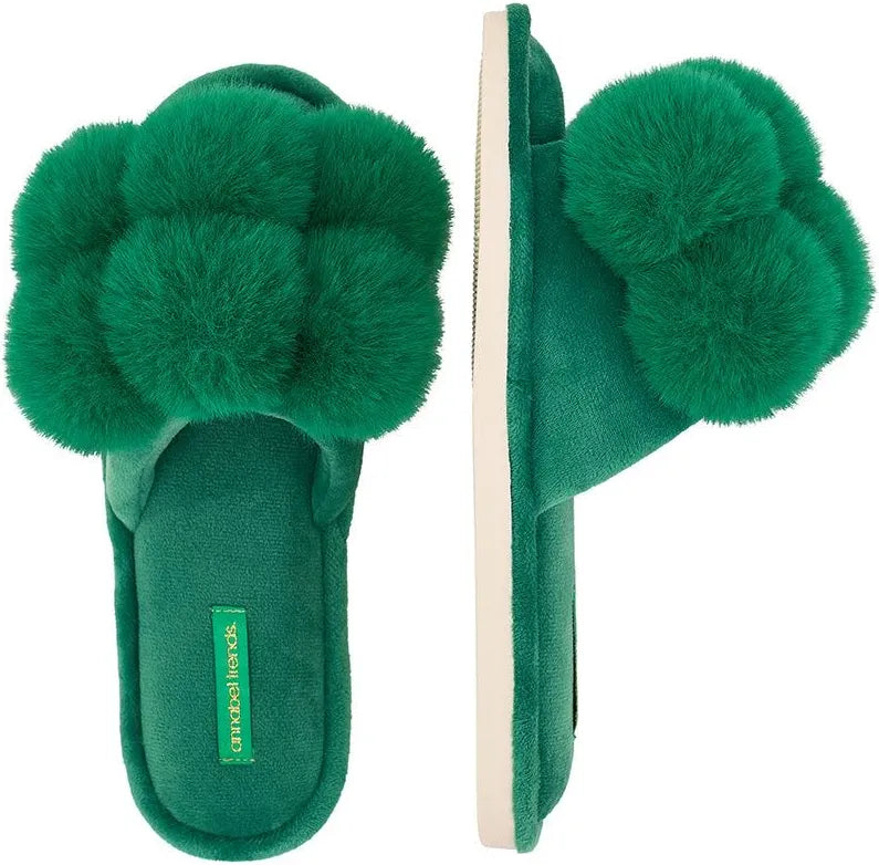 Pom Pom Slippers ~Emerald
