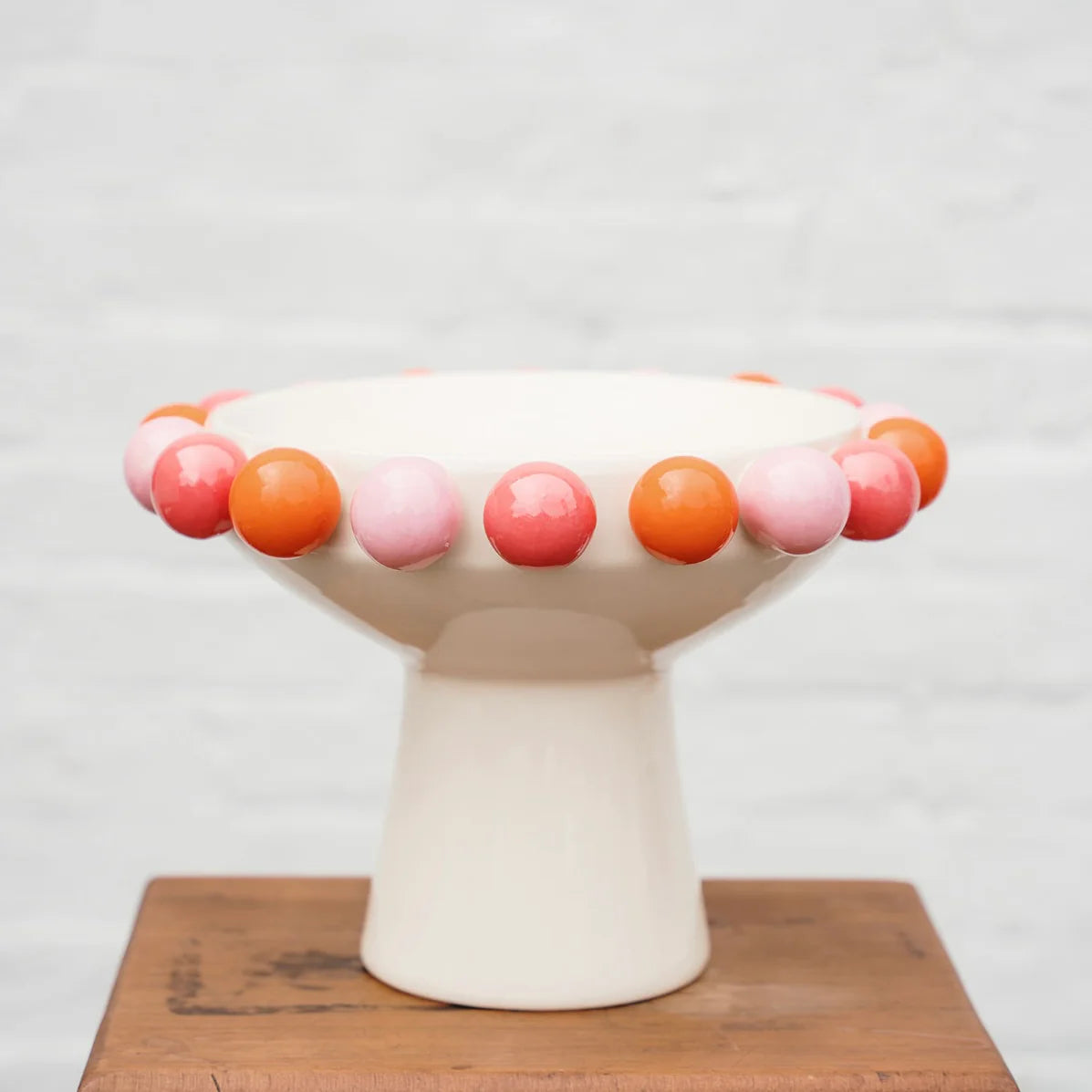 Bubble Footed Bowl - Pink & Orange