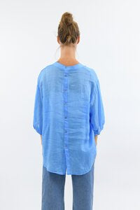 Aurora Linen Blouse ~ Sky Blue