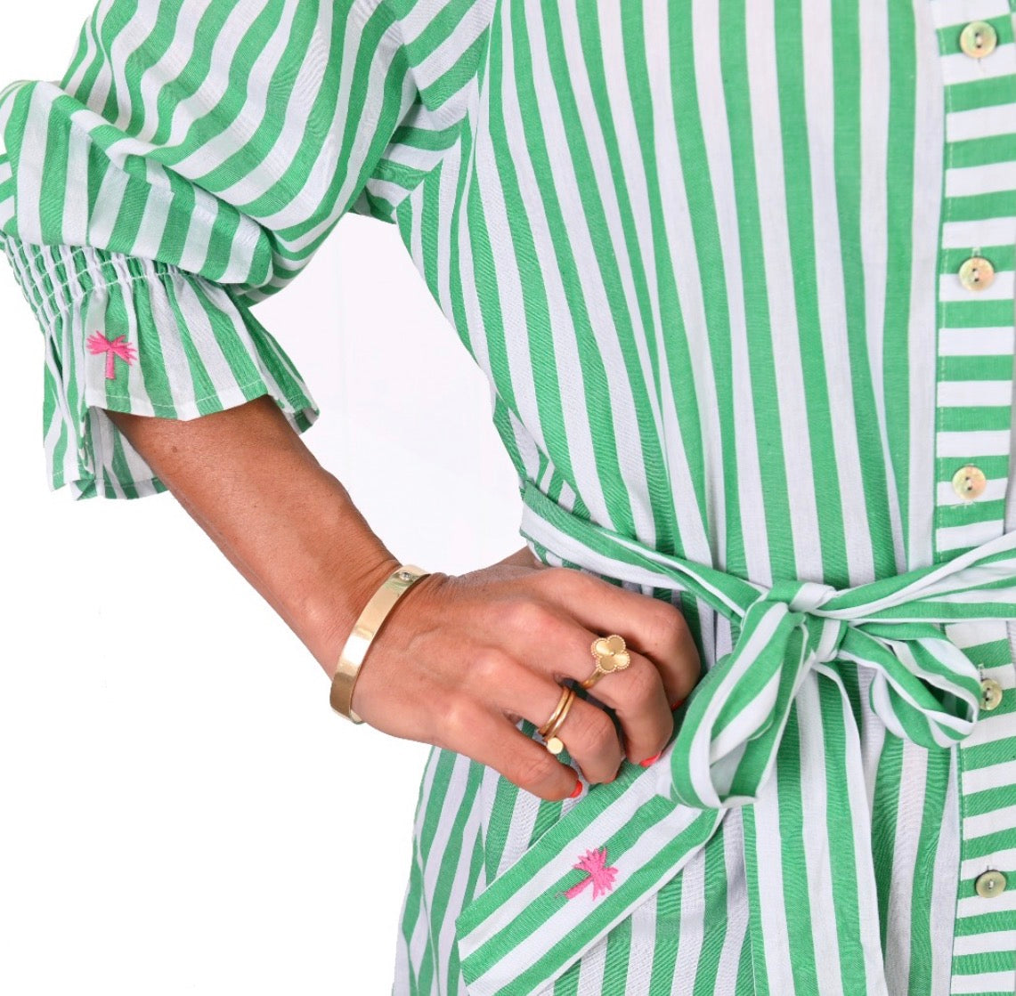 Green Pineapple Shirt Dress