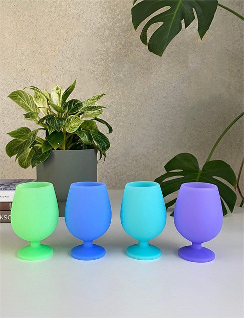 Porter green -marine | stemm | silicone unbreakable wine glasses