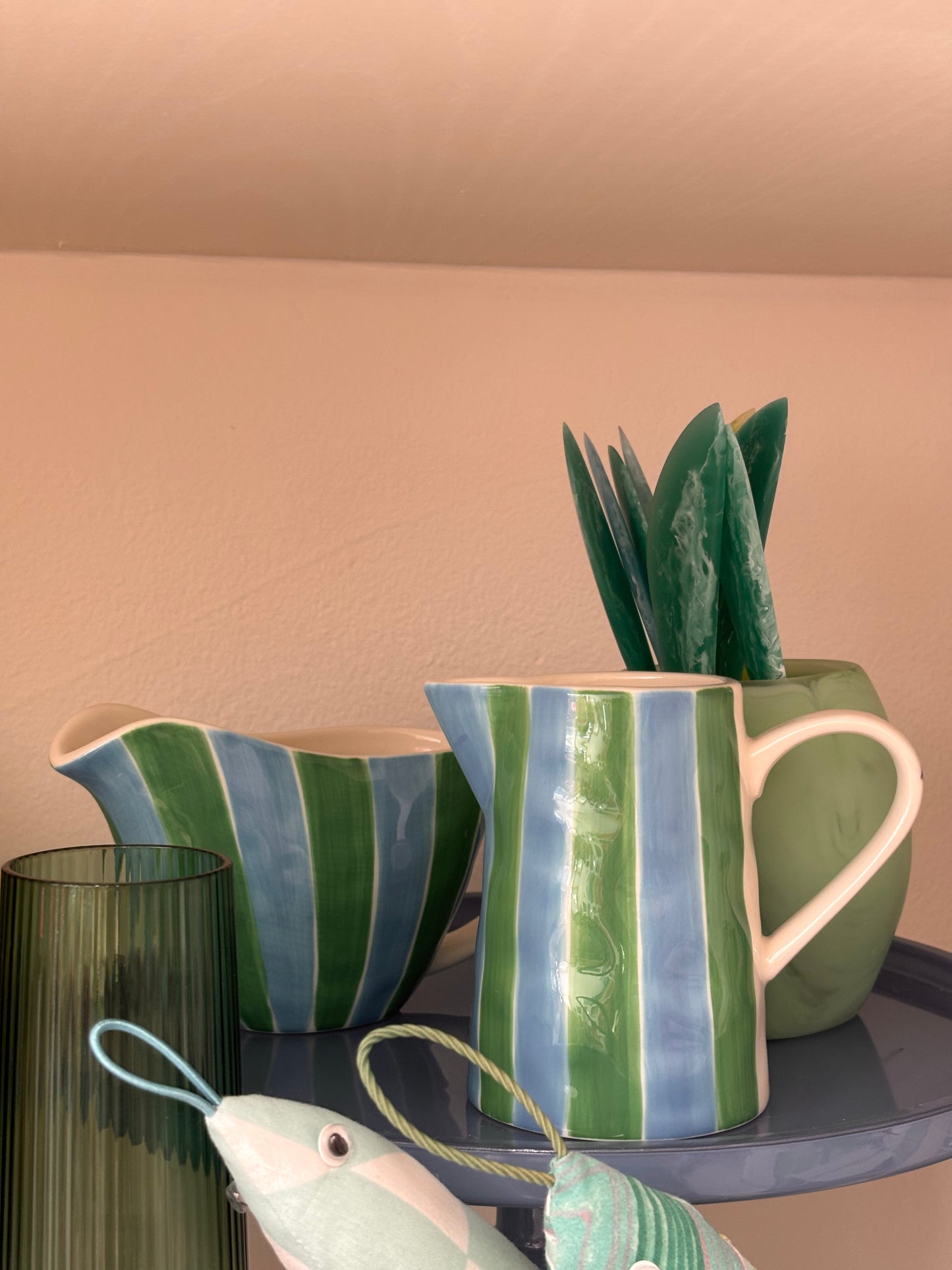 Gravy Jug ~ Blue and Green