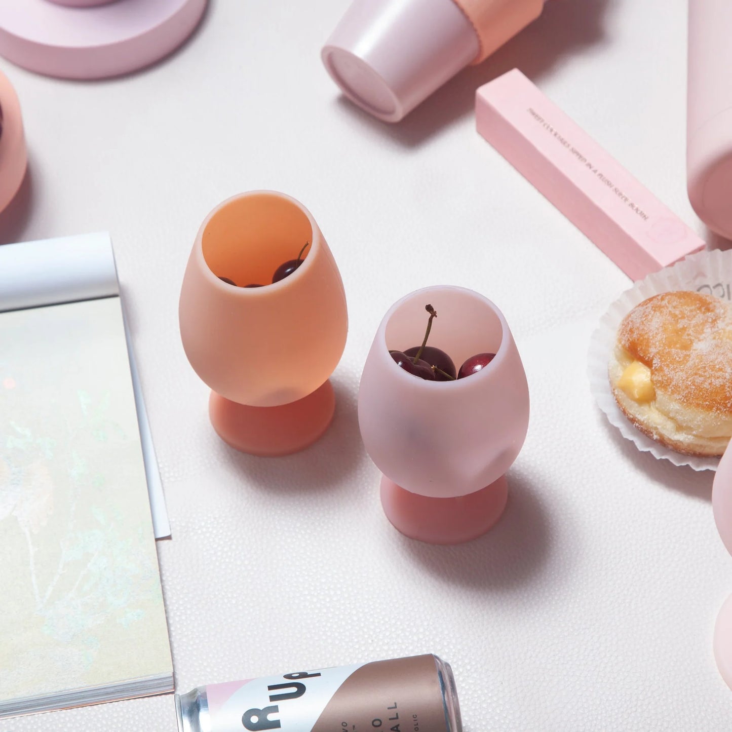 Port green - peach + petal | stemm | silicone unbreakable wine glasses