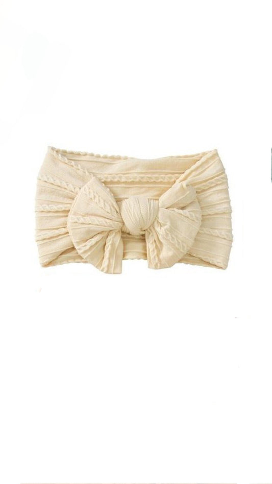 Knit Baby Bow Headband - Mellow Yellow