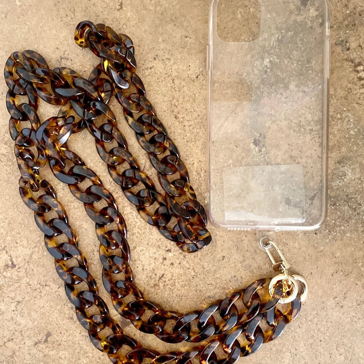 Cross Body Phone Holder ~ Dark Tortoiseshell