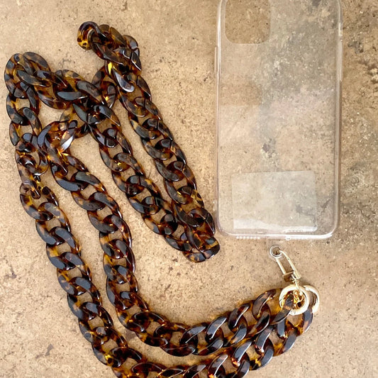 Cross Body Phone Holder ~ Dark Tortoiseshell