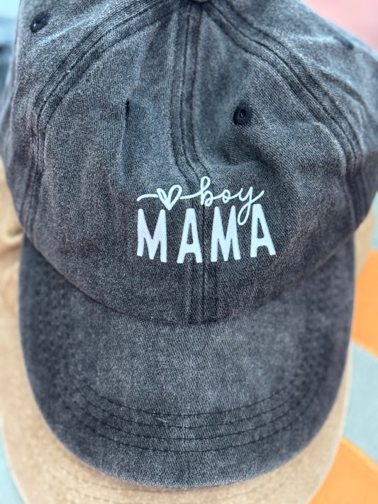 Cap ~ Boy Mama ~ Charcoal ~ Stonewash