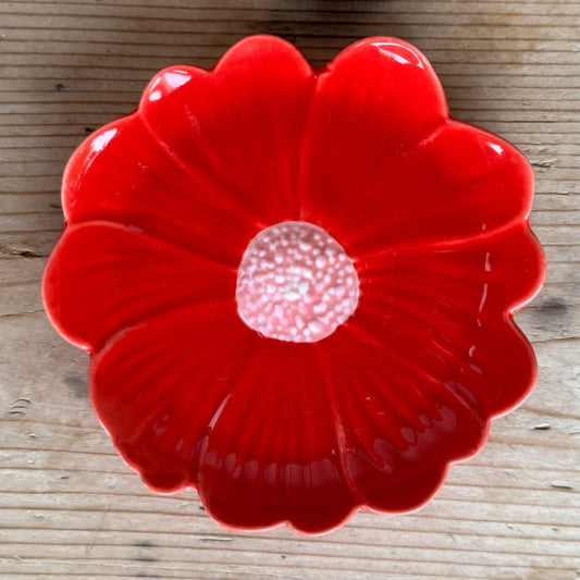 Baby Daisy Trinket Dish ~ Red/Pink