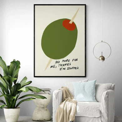 Stuffed Olive | Byalmaklub AO 84x119 cm / Framed Print (Natural Timber)