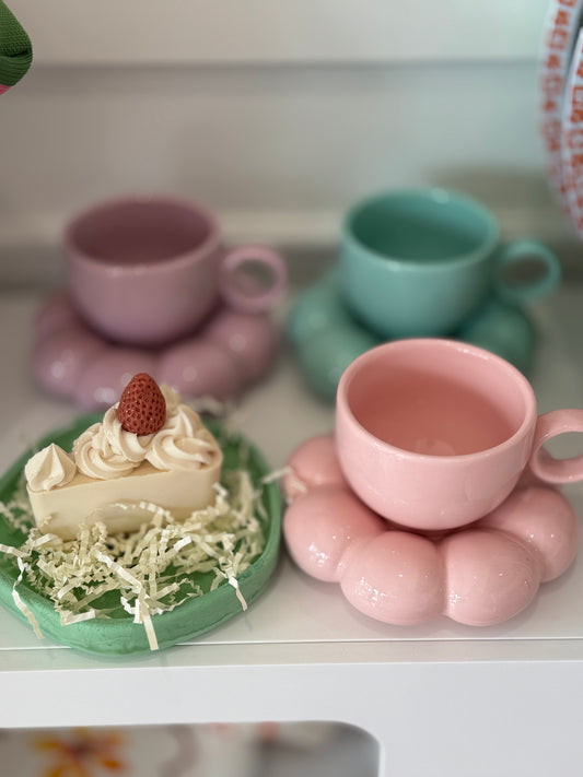 Flower Cup and Saucer Set ~ Lilac
