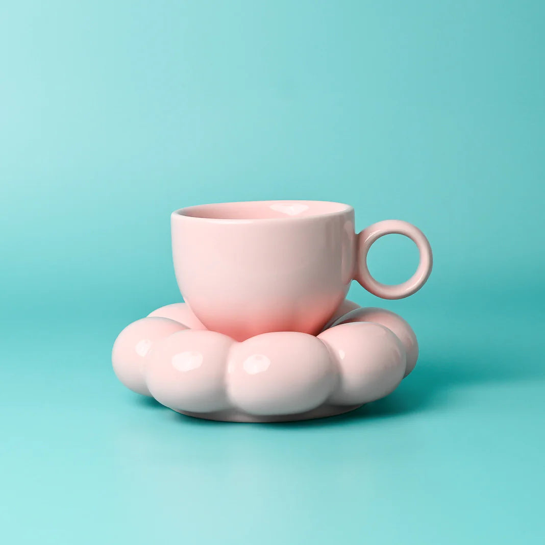 Flower Cup and Saucer Set ~ Pink