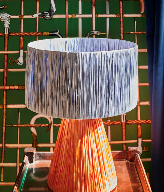 Raffia Lamp ~ Lilac and Tangarine