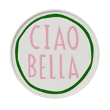 Plate ~ Pink Ciao Bella  ~ Pink Green Border