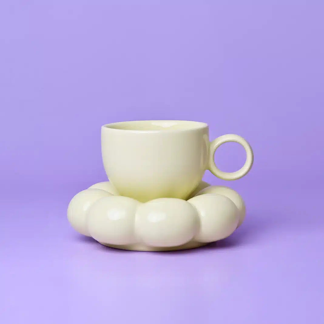 Flower Cup and Saucer Set ~ Yellow