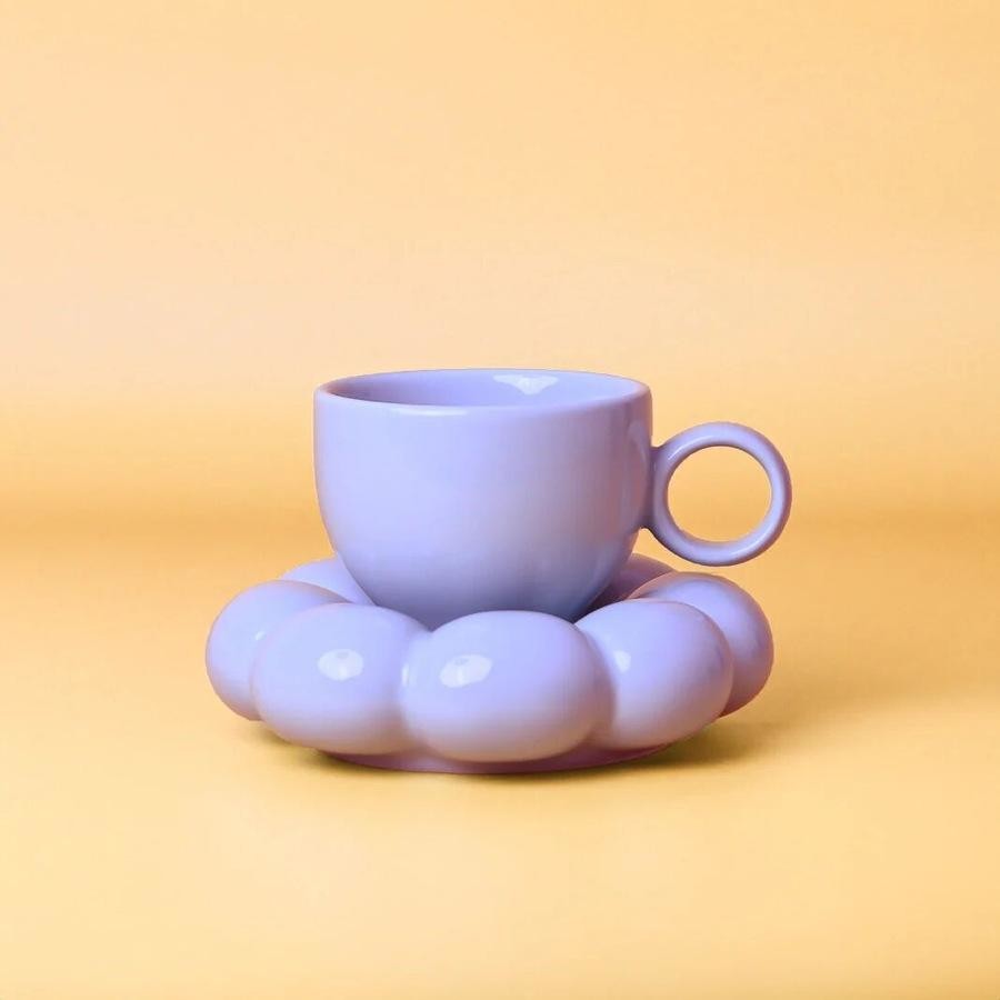 Flower Cup and Saucer Set ~ Lilac