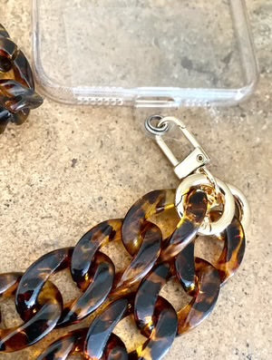 Cross Body Phone Holder ~ Dark Tortoiseshell