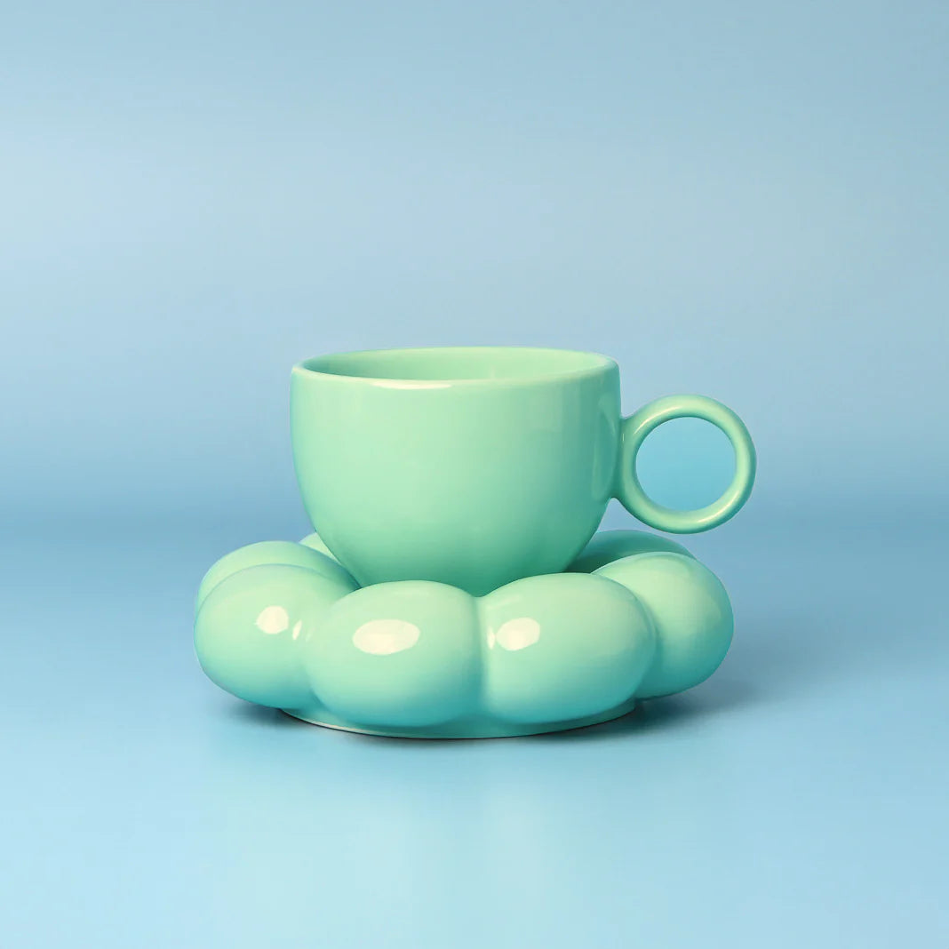 Flower Cup and Saucer Set ~ Green