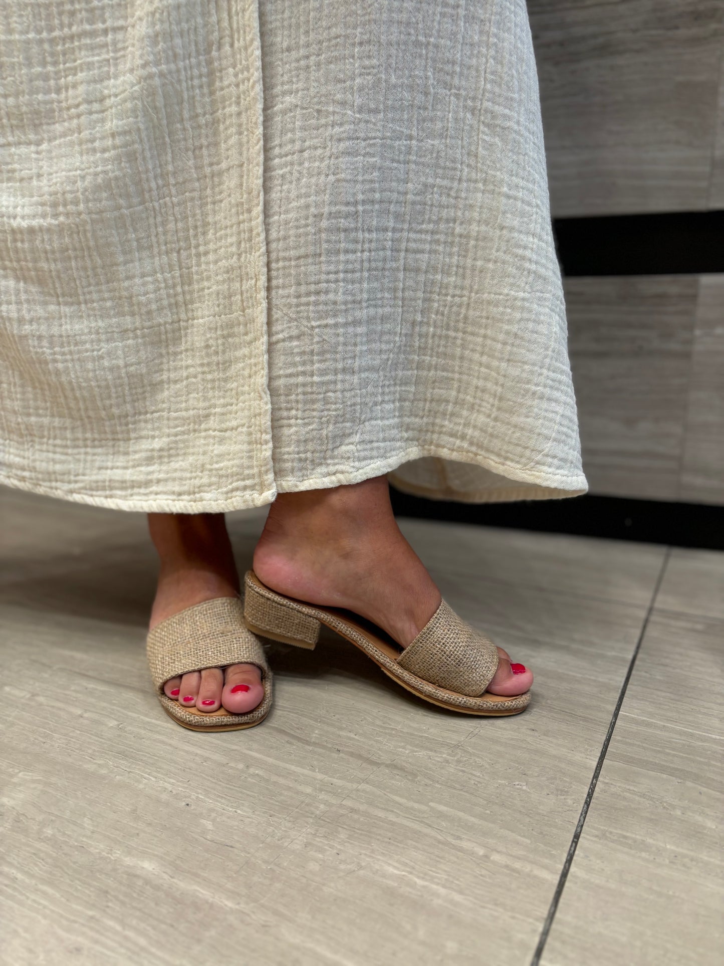 Ladies Hessian Slides