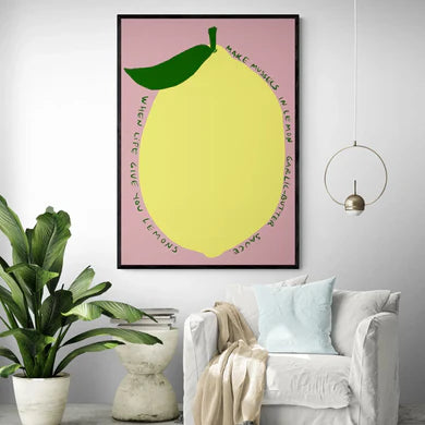 When Life Gives You Lemons | Byalmaklub AO 84x119 cm / Framed Print (White)