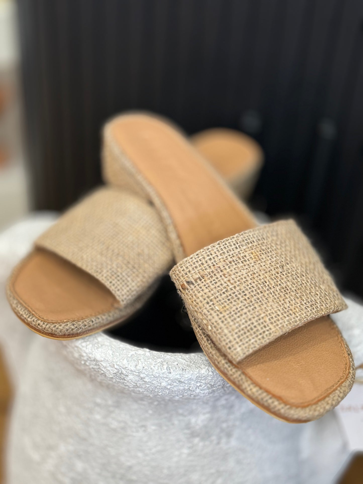 Ladies Hessian Slides