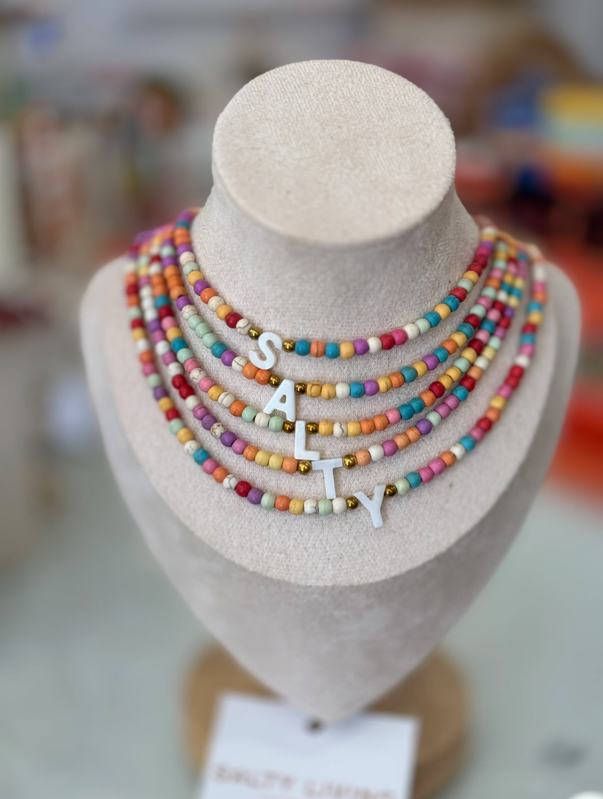 Beaded Initial Necklace ~ Multi Colour