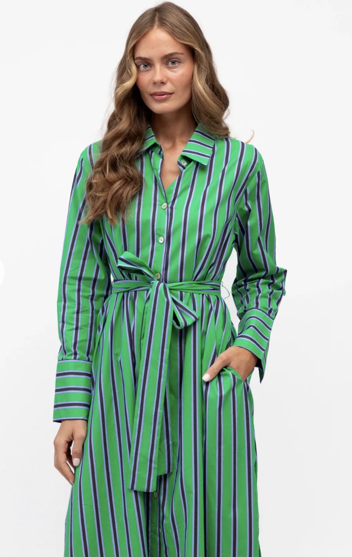 Striped Dress~ Navy & Green.