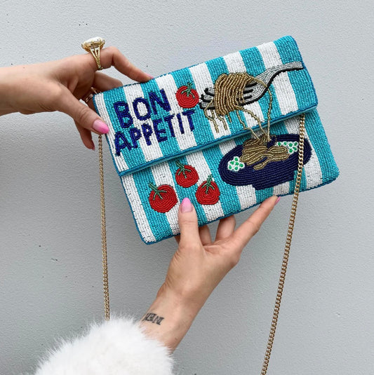Bon Apetit Beaded Clutch