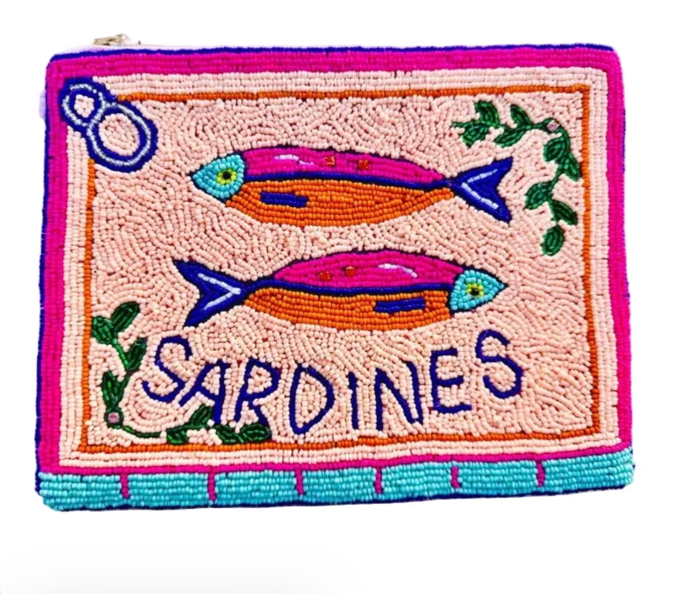 Sardine Tin Beaded Clutch/Bag