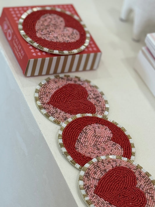 Love Heart Beaded Coasters