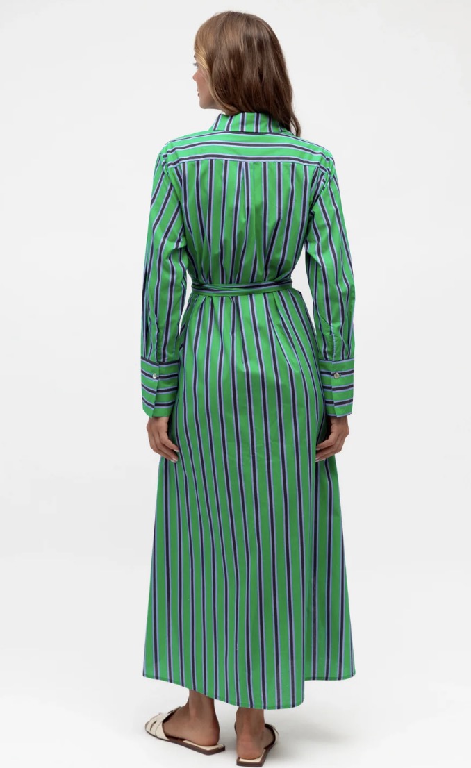 Striped Dress~ Navy & Green.