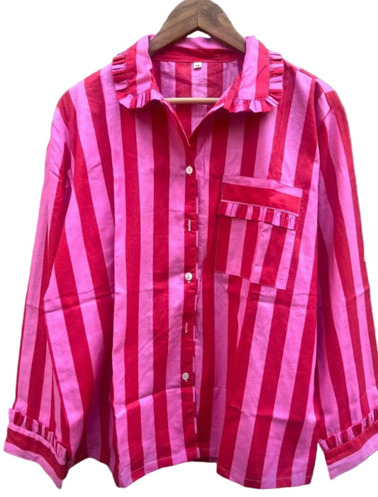 Pyjama Set ~ Pink/Red Stripe