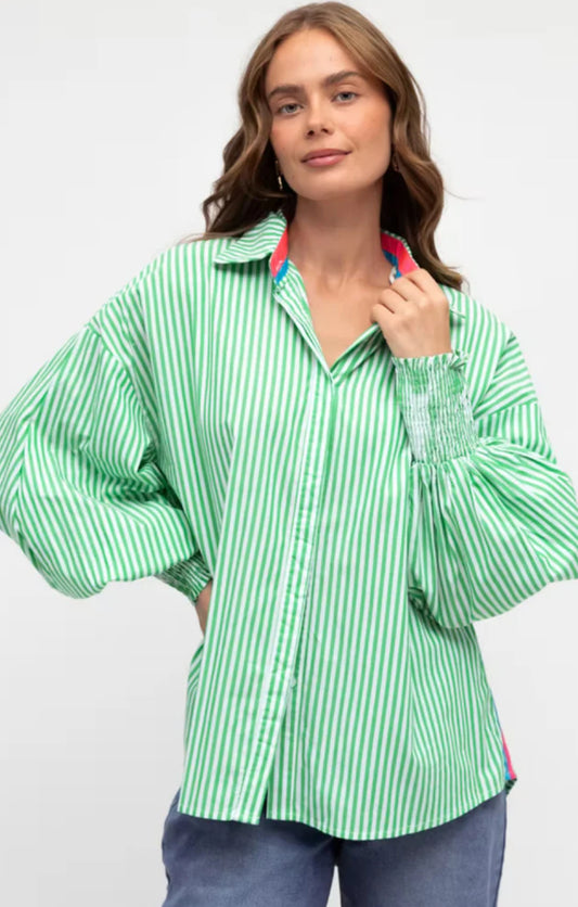 Green Stripe Blouse
