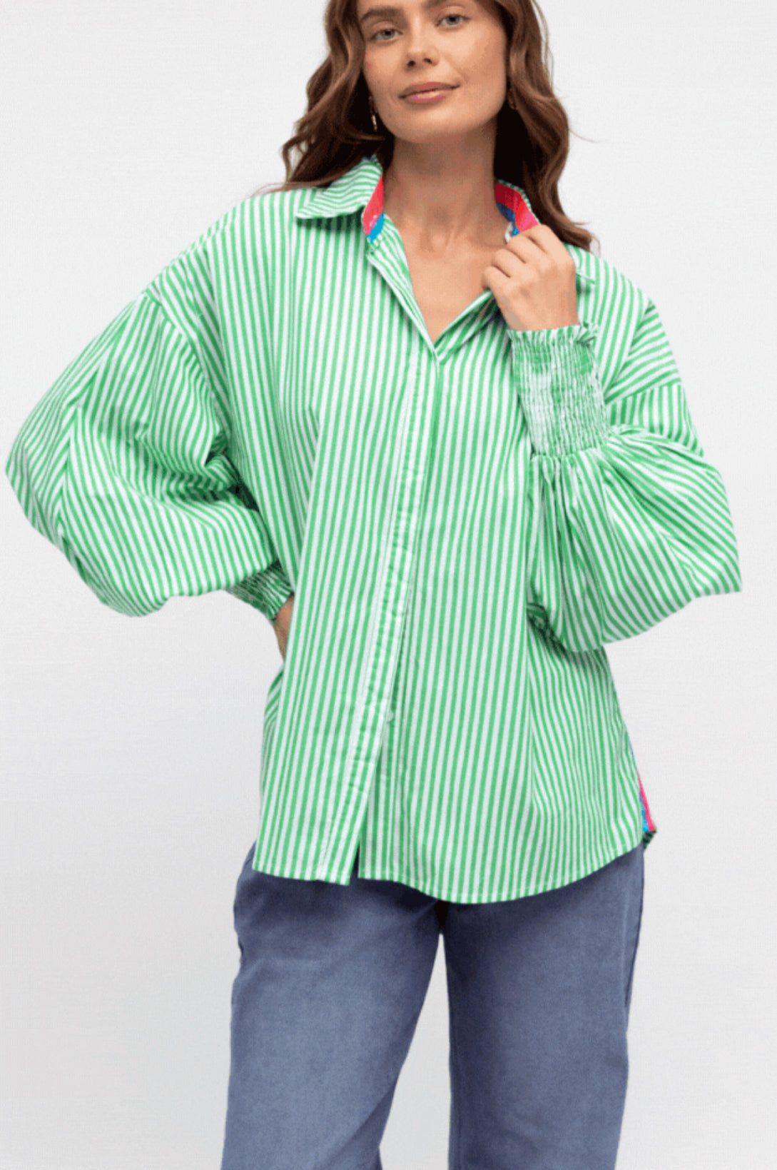 Green Stripe Blouse
