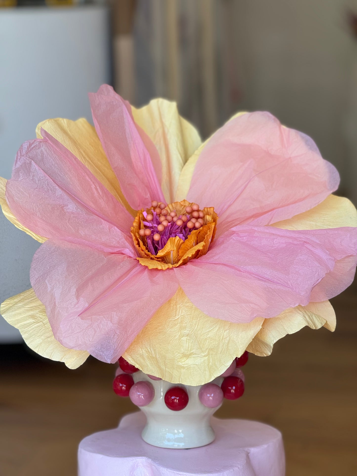 Paper Flower ~ Giant ~ Apricot
