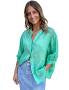 Aurora Linen Blouse~Spring Green