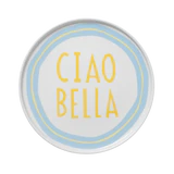 Plate ~ Ciao Bella Yellow Blue Border