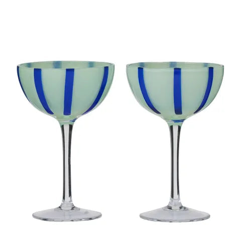 Apertivo Coupe Glass ~ Green/Blue