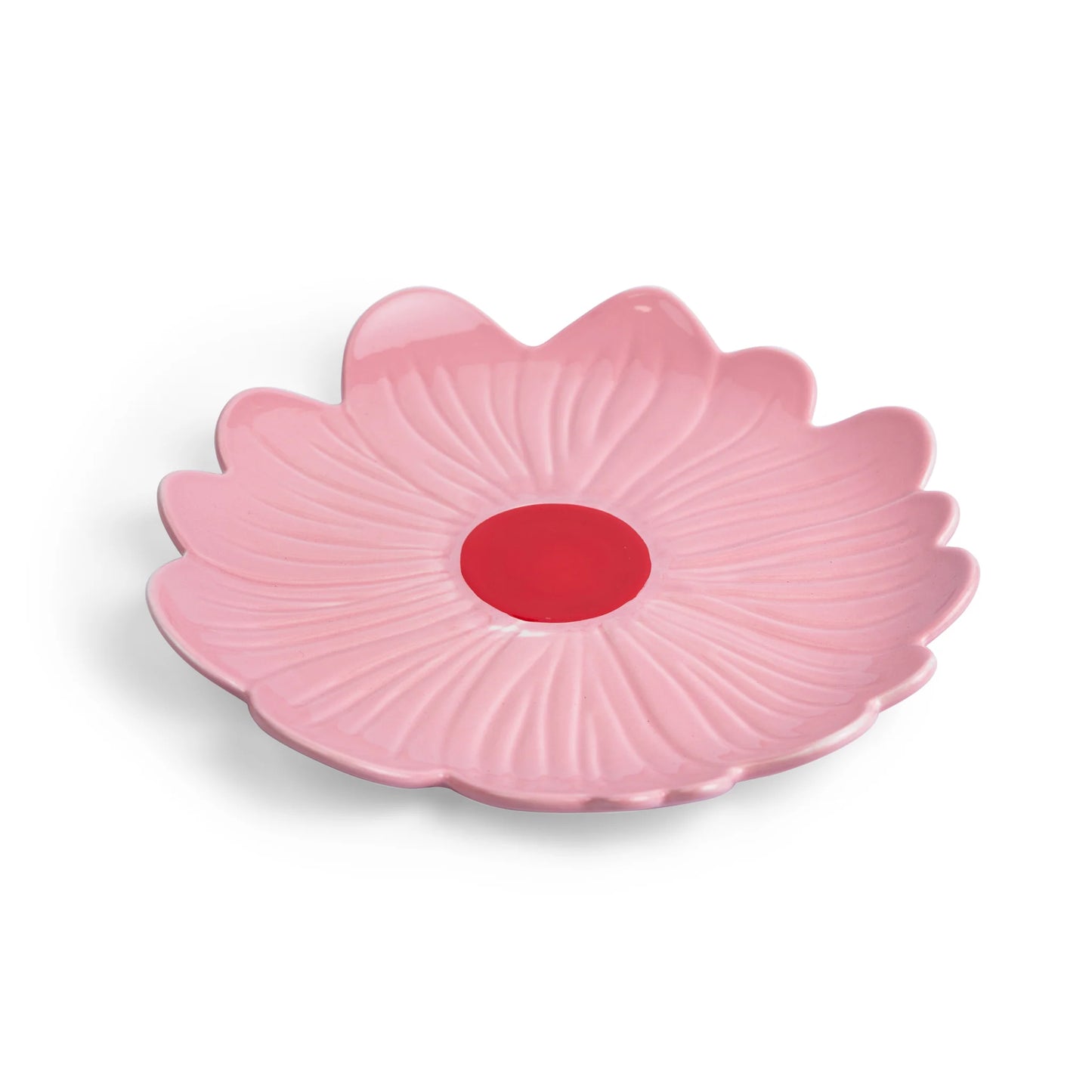Daisy Plate ~ Pink with Red Centre