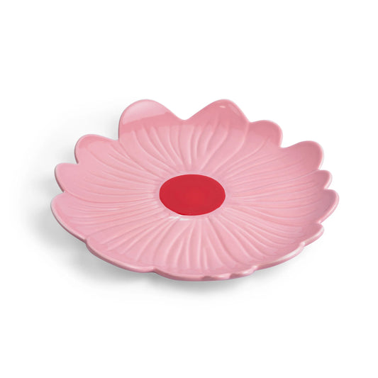 Daisy Plate ~ Pink with Red Centre
