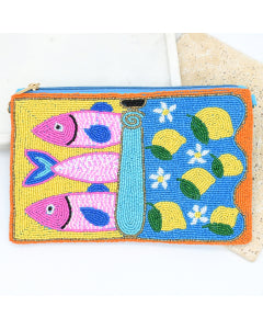 Beaded Clutch ~ Fish/Lemon