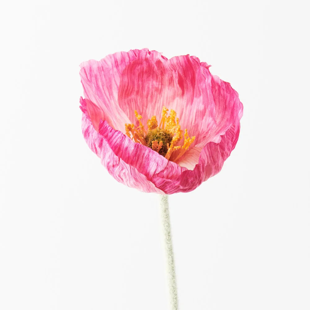 Faux Poppy Stem ~ Fuschia