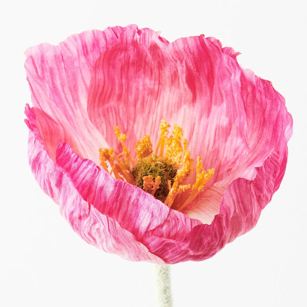 Faux Poppy Stem ~ Fuschia