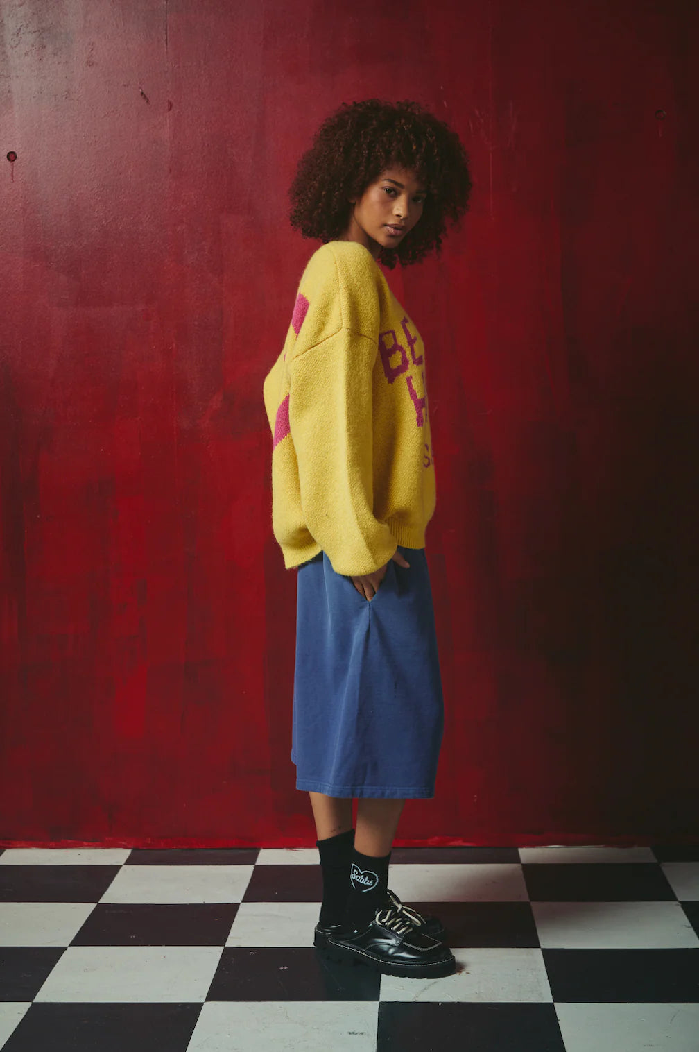 Sabbi ~ Be a Kind Human Knit Jumper ~ Yellow