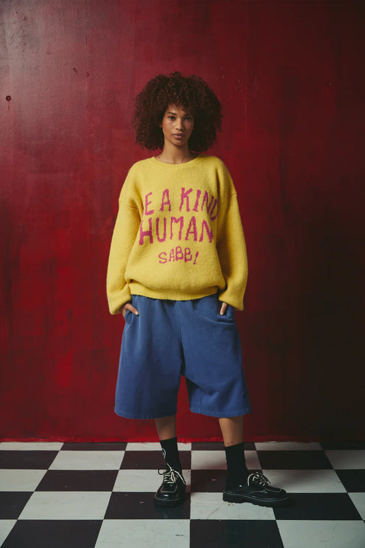 Sabbi ~ Be a Kind Human Knit Jumper ~ Yellow