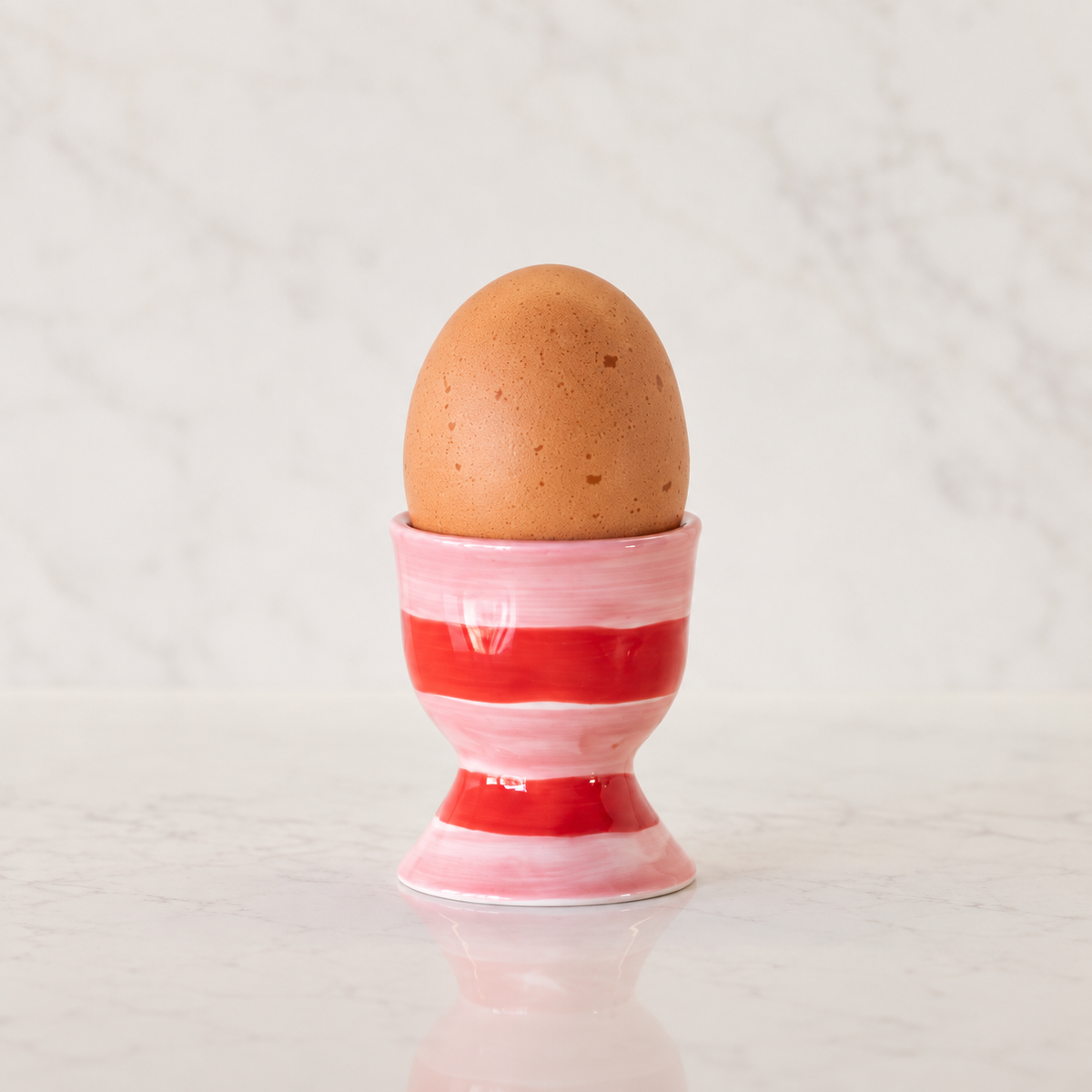 Egg Cup Red & Pink Stripe