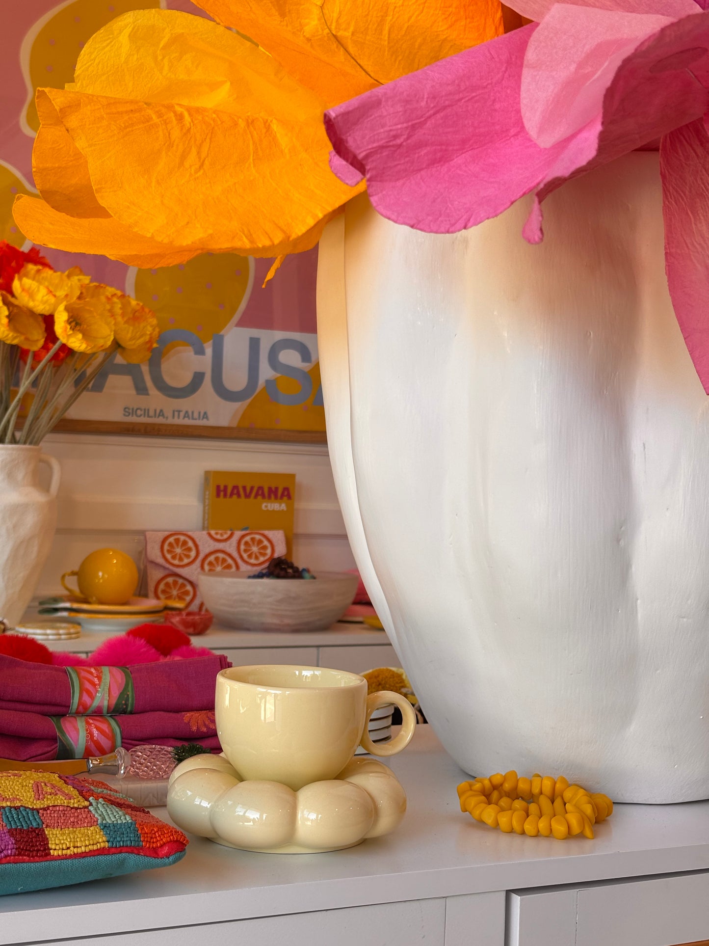 Flower Cup and Saucer Set ~ Yellow